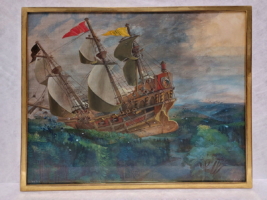 “Santa Maria or the Discovery of the Other Shores” – Columbus’s caravel is the symbol of the discovery of the New World. With the fall of the inner-German border in 1989, the way was clear for the discovery of “new shores,” quasi new geographical, economic, cultural worlds.